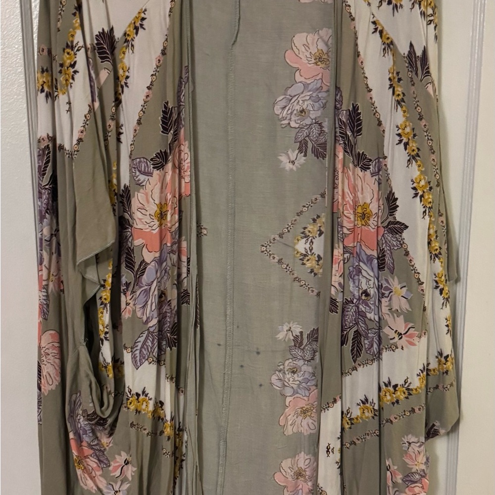 Maurices Floral Cape - Green and Pink